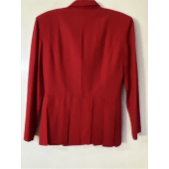 Vintage Red Gold Joseph Ribkoff Skirt and Jacket Suit Set Size 10 - Picture 4 of 14